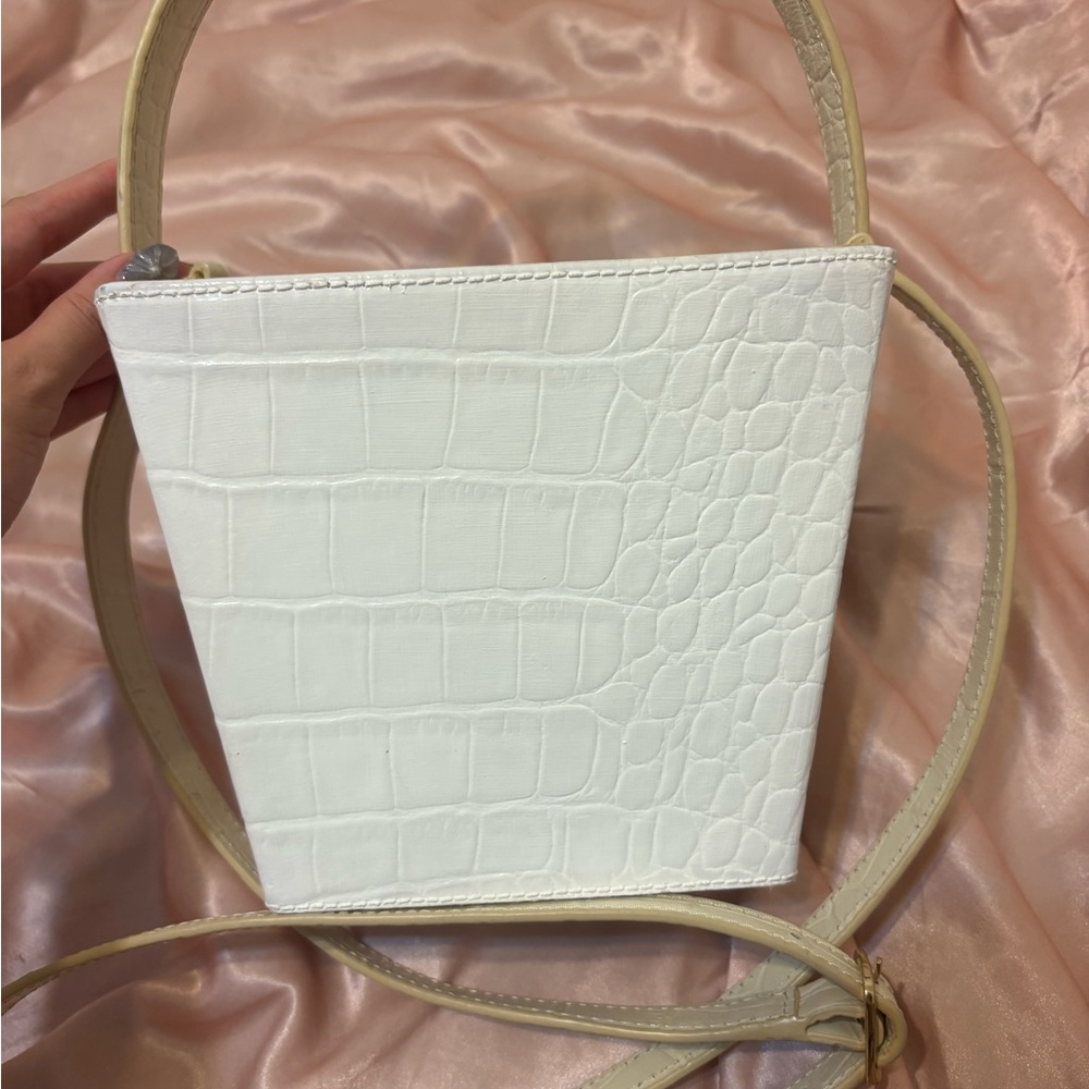 STAUD croc embossed leather bag